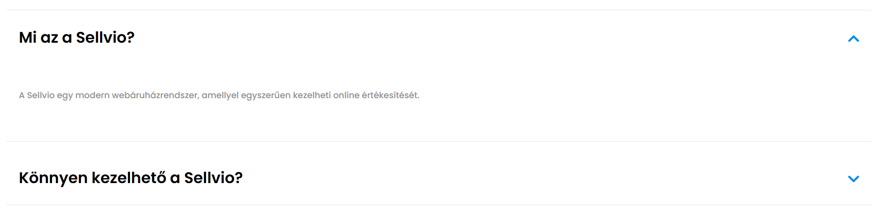 A GYIK modul lenyitható kérdés-válasz blokkjai a weboldalon