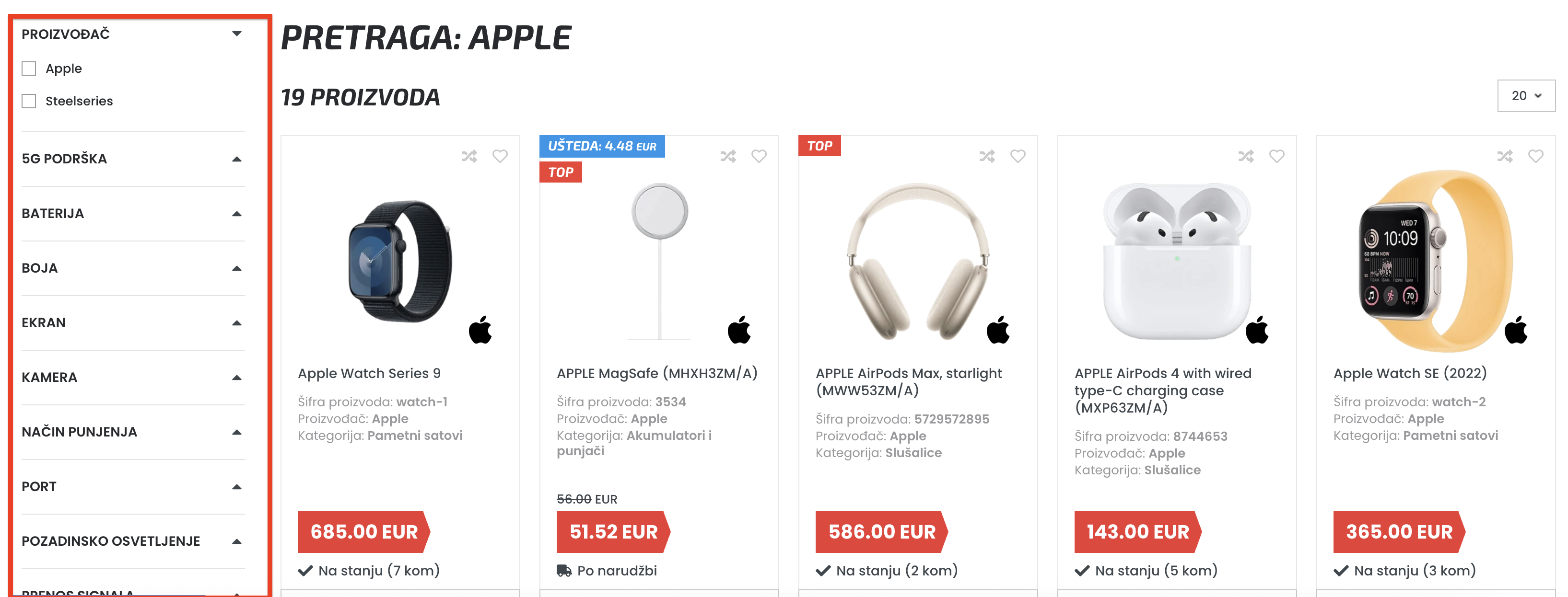 Snimka zaslona ažuriranja