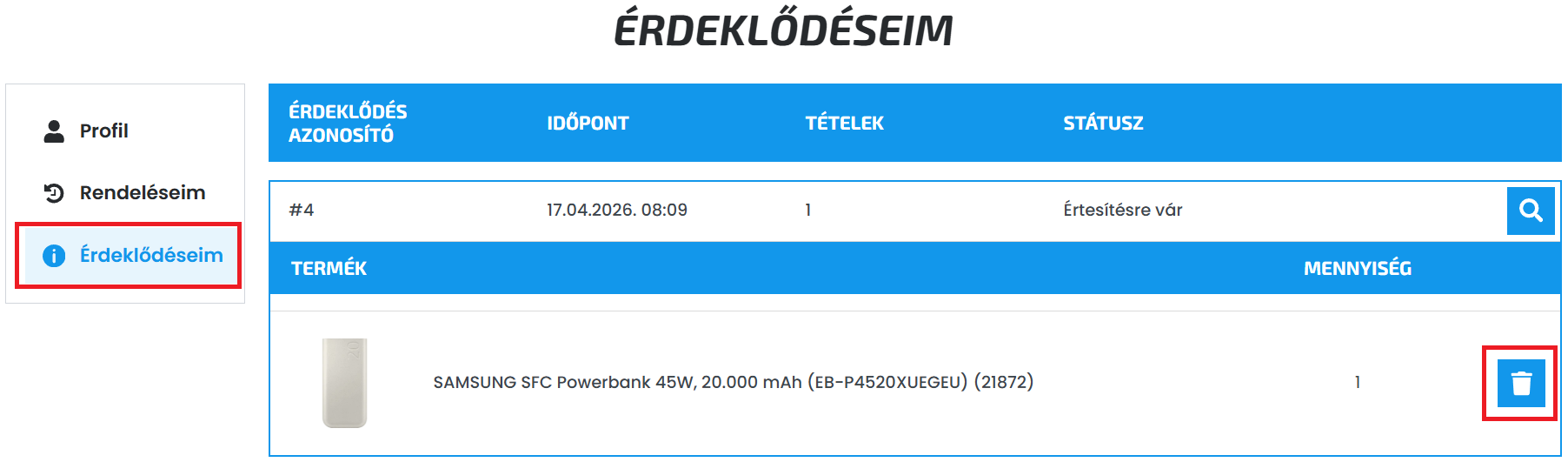 Képernyőkép a frissítésről