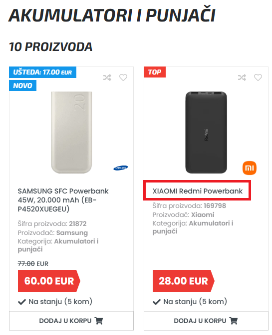 Snimak ekrana ažuriranja