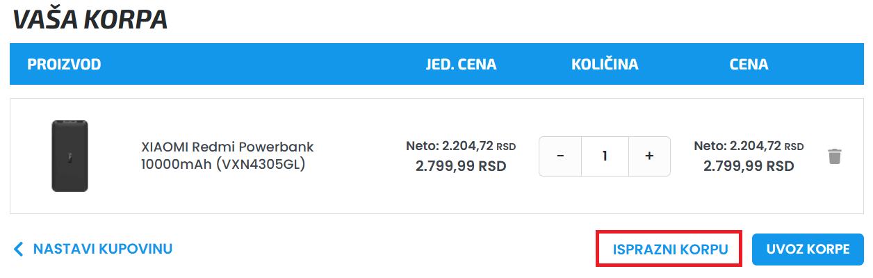 Snimak ekrana ažuriranja